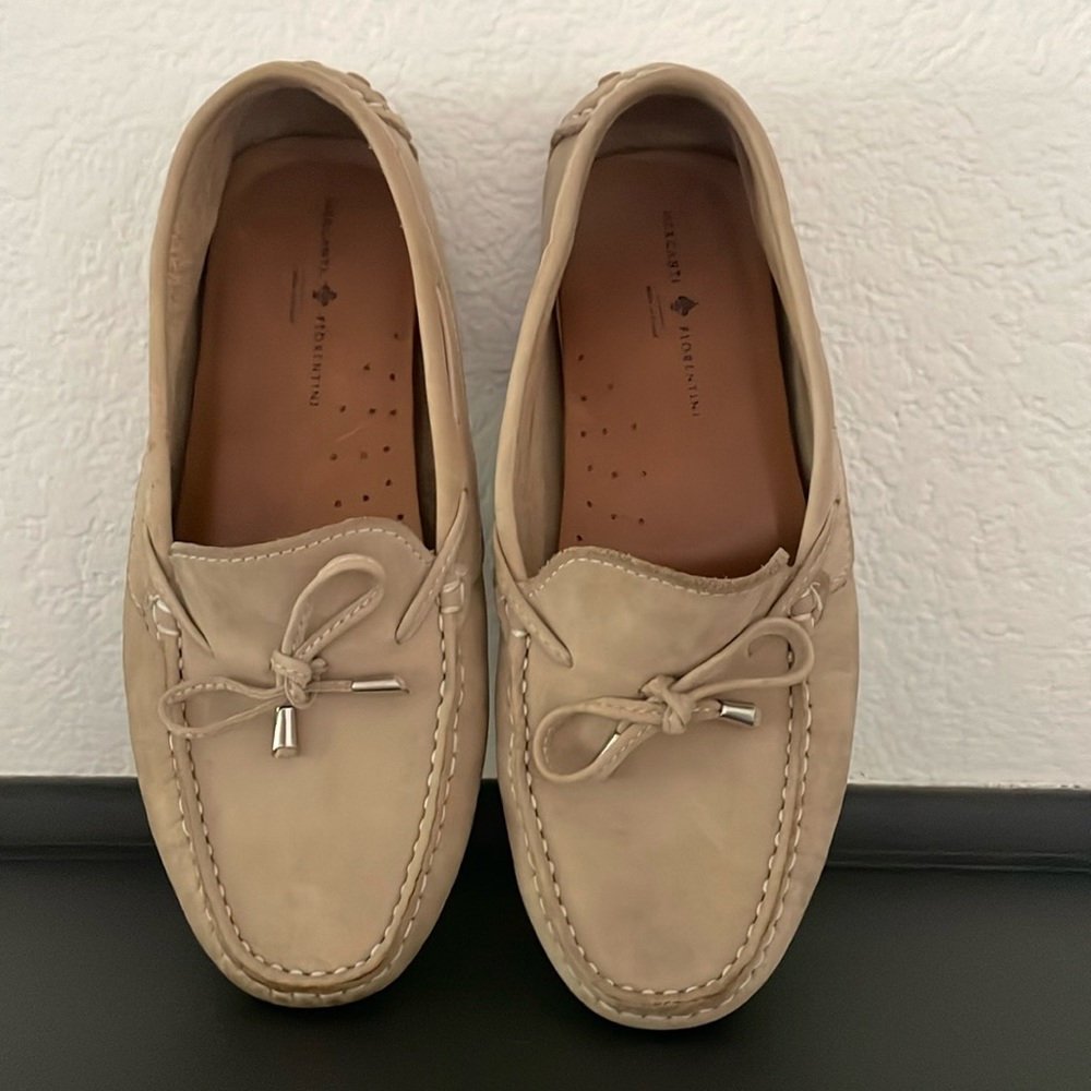 Mercanti Fiorentini driving loafers suede 8 fits 7,5 best tan light comfy cruise